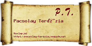 Pacsolay Terézia névjegykártya
